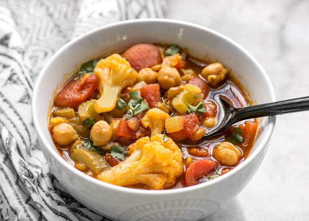 Vegetable stew for a 6 flower diet